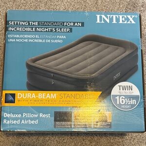 Intex Gray Deluxe Pillow Rest Raised Airbed